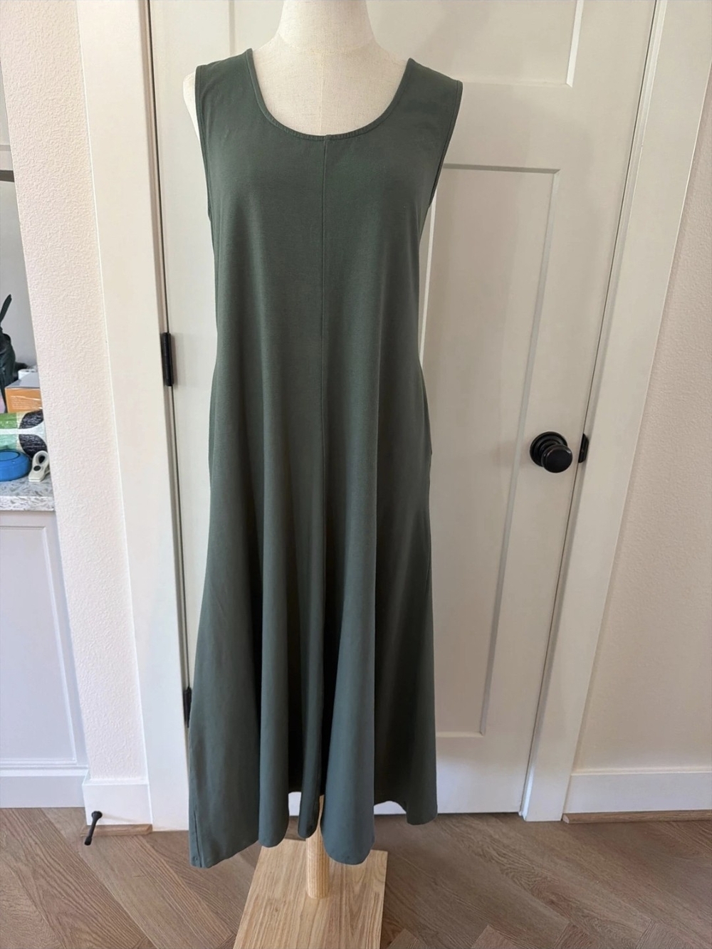 Olive Green Sleeveless Maxi Dress